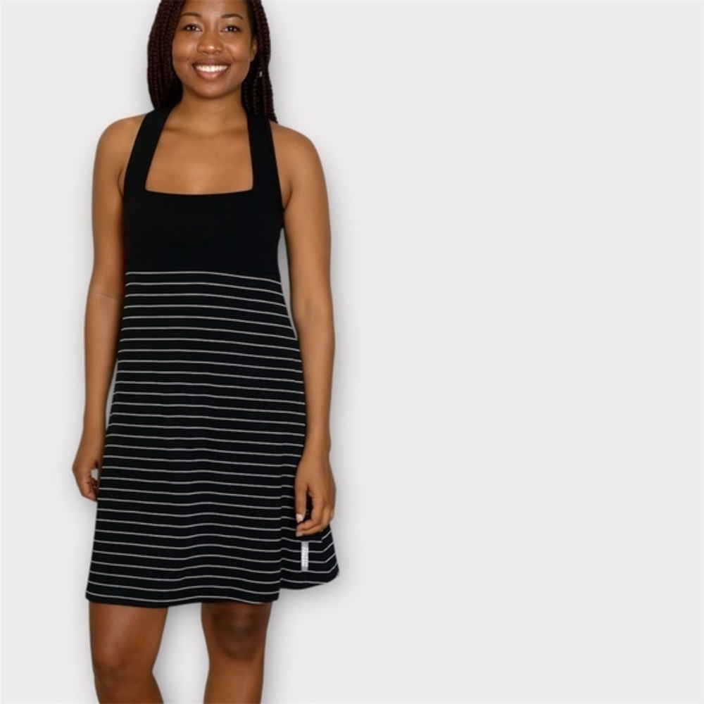 FIG Black and White Striped racerback dress